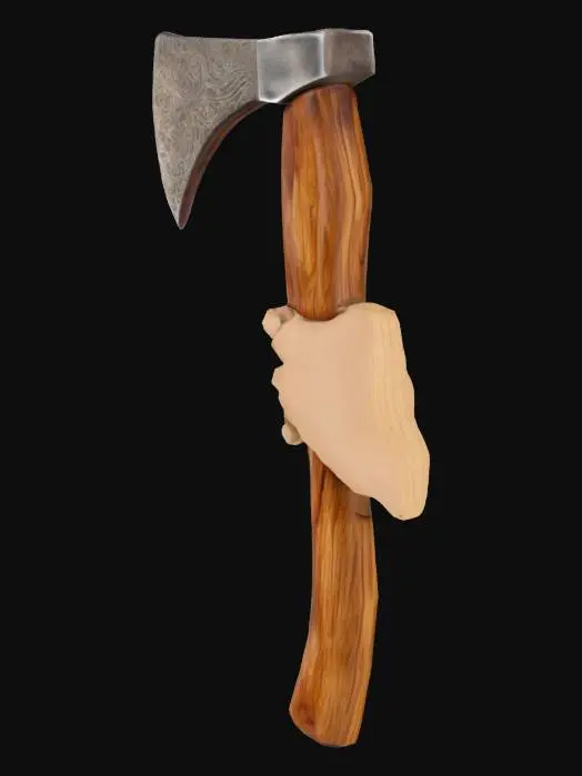 3D model for Hatchet on Wooden Floor