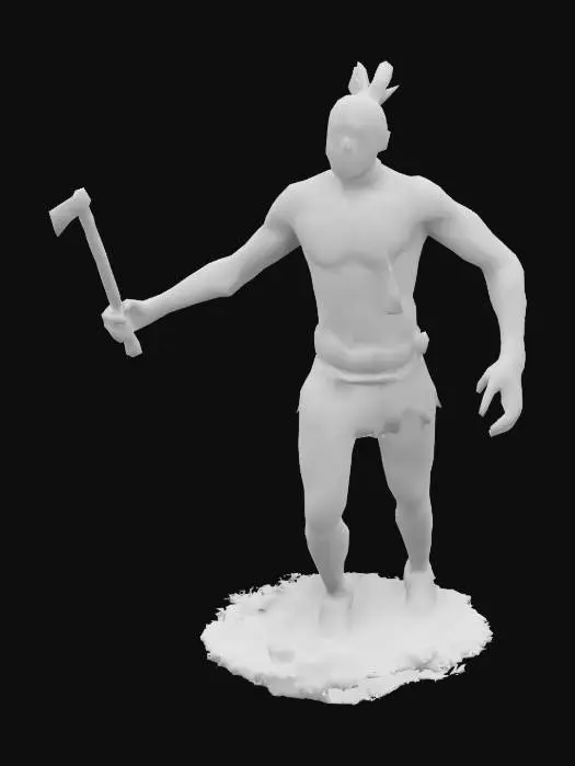 3D model for Warrior with Tomahawk
