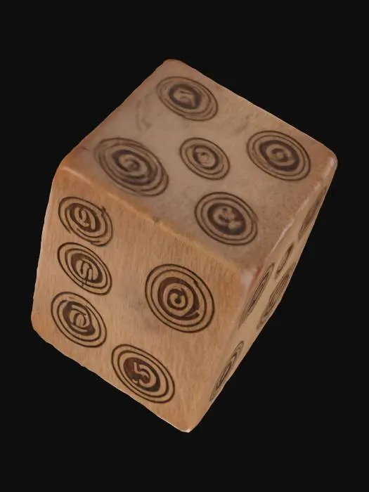 3D model for Wooden Dice with Circles