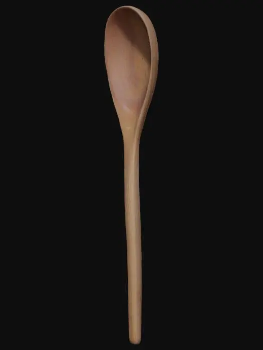 3D model for Wooden Spoon on Marble Background