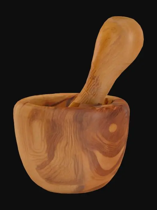 3D model for Wooden Mortar and Pestle