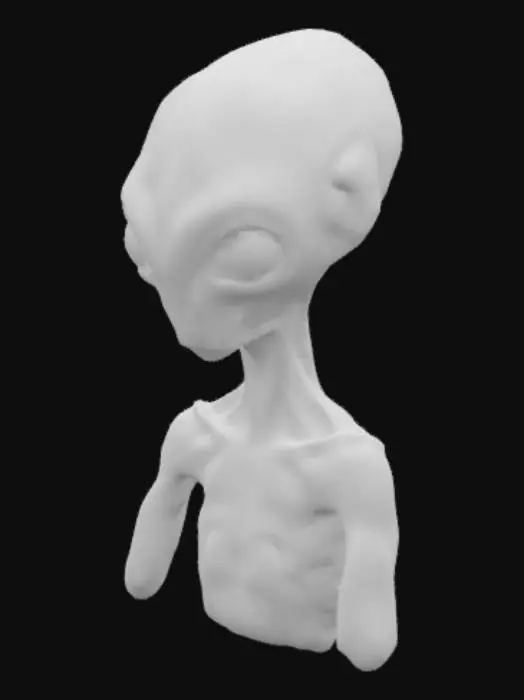 3D model for A realistic grey alien, 4k, Ultra-realistic 