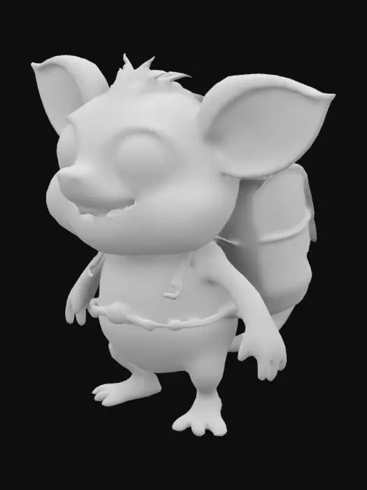 3D model for A glowing, adventurous critter carrying a bag of stardust cartoon style.