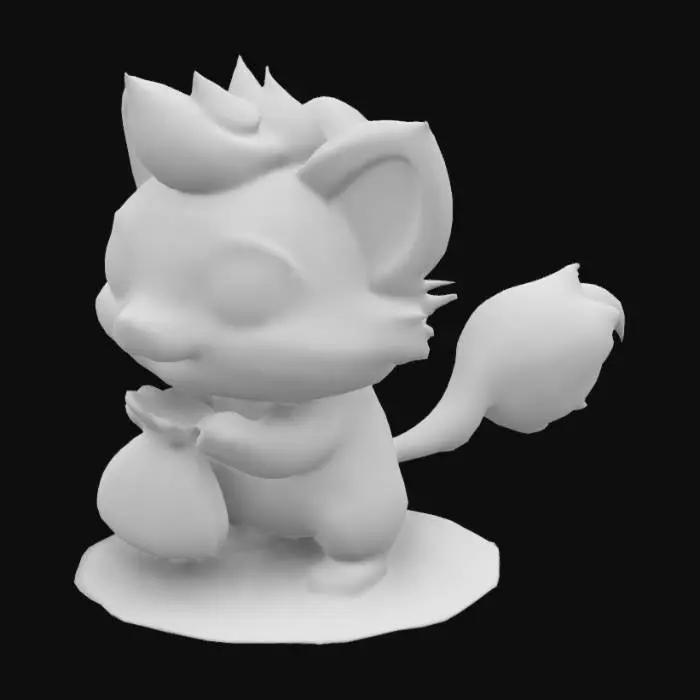 3D model for A glowing, adventurous critter carrying a bag of stardust cartoon style.