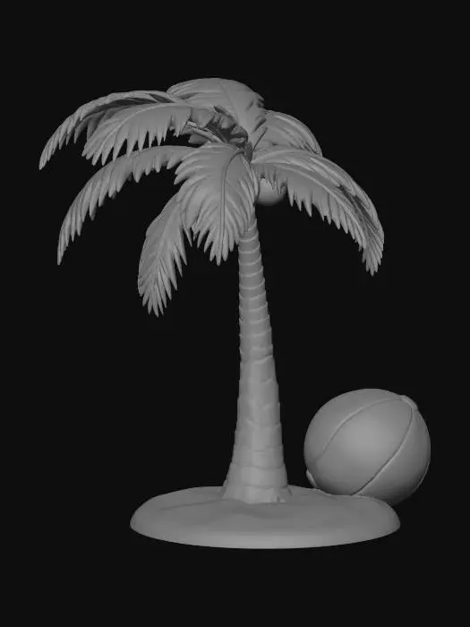 3D model for Palm Tree and Beach Ball