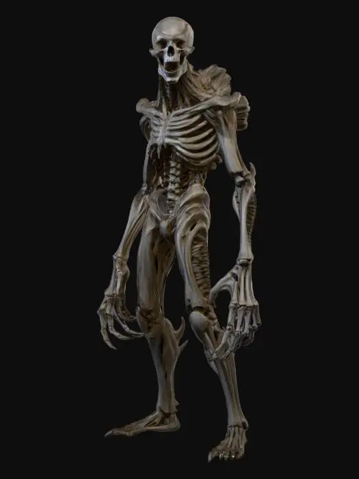 3D model for a full body clay or chavant figurine of a xeno spawn cultist high priest of the void god, ultra realistic, natural A Pose, extreme details ,on neutral mid grey background, studio lighting, dark and gloomy, natural muted colors, lost, , gloomy horror, no weapon, design patterns inspired by HR Giger, utterly disturbing, massive claws,