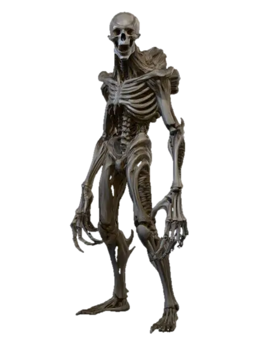 a full body clay or chavant figurine of a xeno spawn cultist high priest of the… 3D model, vytvořený pomocí AI