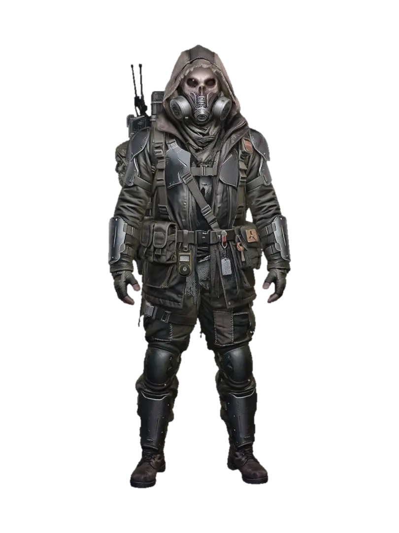 Wasteland Nomad - Scavenger 3D model, vytvořený pomocí AI