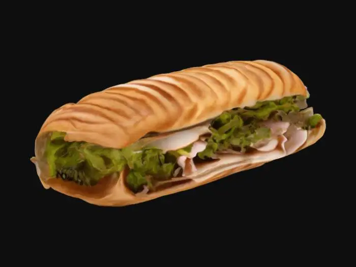 3D model for Ham Baguette Sandwich