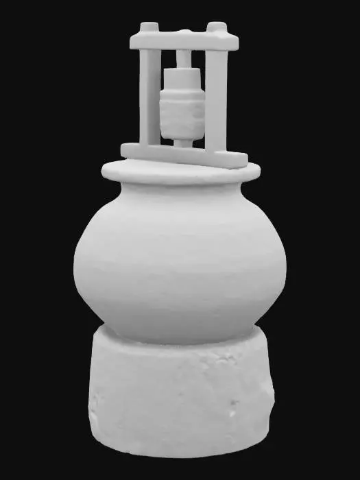 3D model for Clay Pot with Rope Pulley System