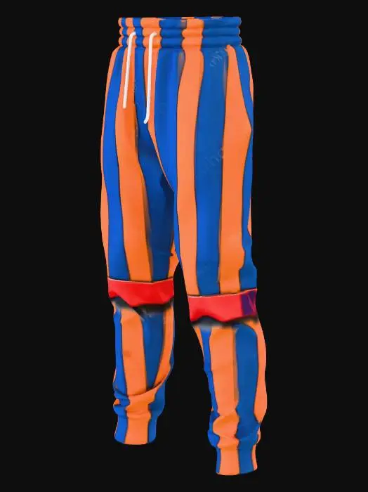 3D model for Blue and Orange Striped Pants