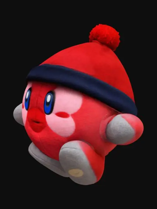 3D model for A red Kirby with a jacket and beanie