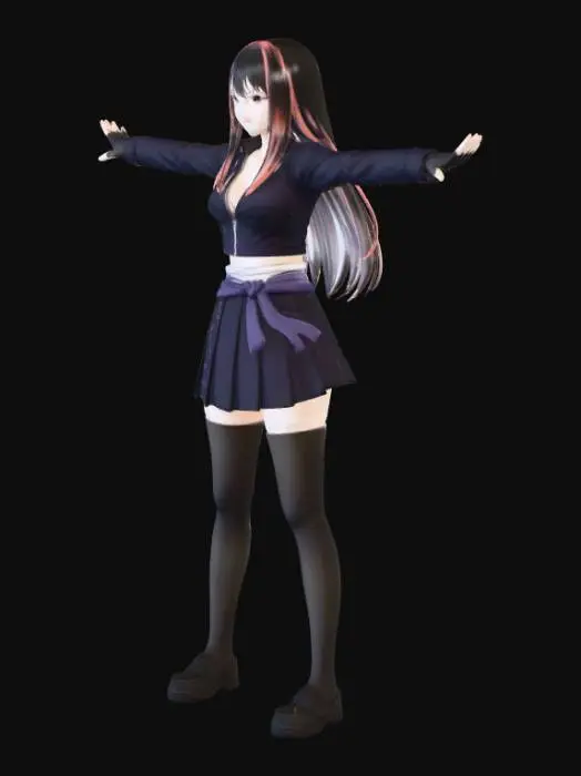 3D model for Anime Stance on Stairs