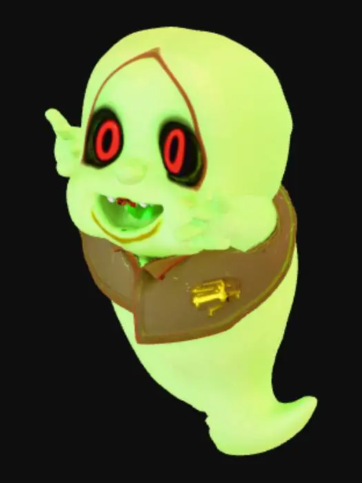 3D model for A white ghost that is chubby and looks like slimer off of ghostbusters
