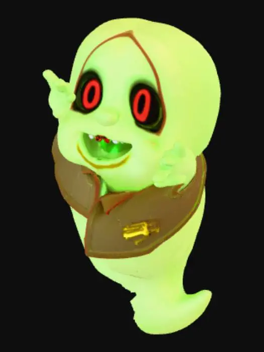 3D model for A white ghost that is chubby and looks like slimer off of ghostbusters
