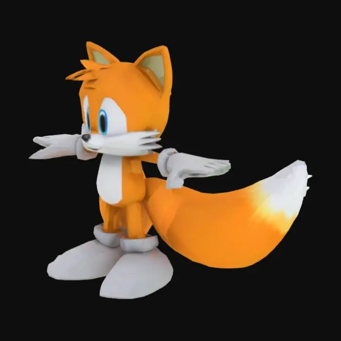 3D model for Low Poly Tails the fox from sonic 2 T pose