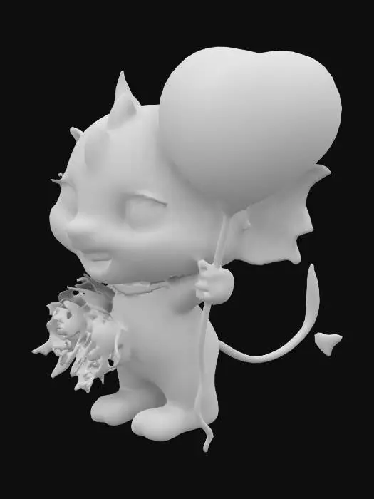 3D model for cute demonic valentines anima 

