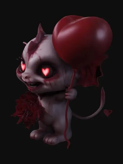 3D model for cute demonic valentines anima 

