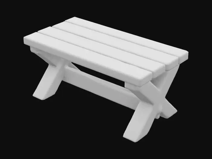 3D model for low poly wooden table #medieval - quads