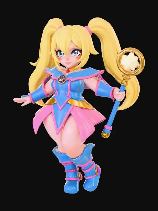 3D model for Yugioh Dark magician girl  thick body type sexy full body