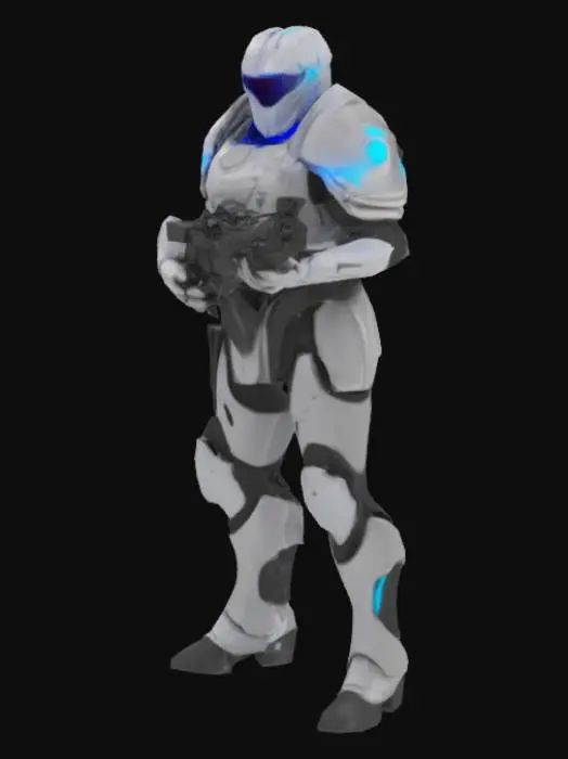 3D model for Erstellen einen Galaktischen Krieger mit abnehmbaren Waffen
