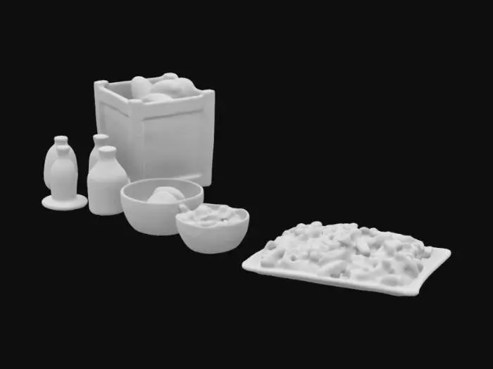 3D model for Create a detailed 3D model of a Spice Resource inspired by the ancient trade routes of the Roman era. The model should represent a collection of exotic spices such as cinnamon, pepper, saffron, and cloves, stored in a visually striking manner suitable for a strategy game like Rome Remastered.
The spices should be displayed in historically accurate clay jars, wooden crates, or woven baskets, similar to those used in ancient markets.
the materials should have a slightly worn, hand-crafted look.