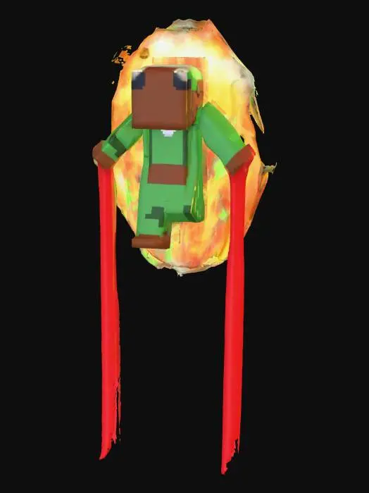 3D model for Minecraft character laser portal fire