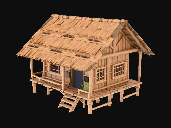3D model for realistic Old bahay kubo