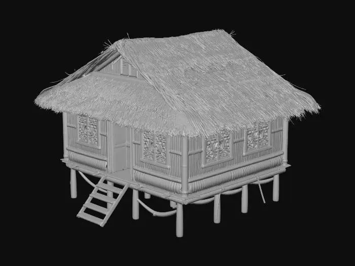 3D model for realistic Old bahay kubo