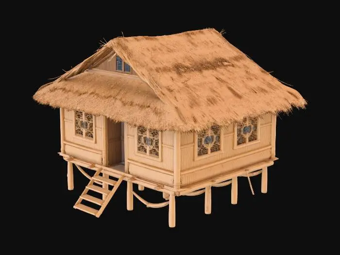 3D model for realistic Old bahay kubo