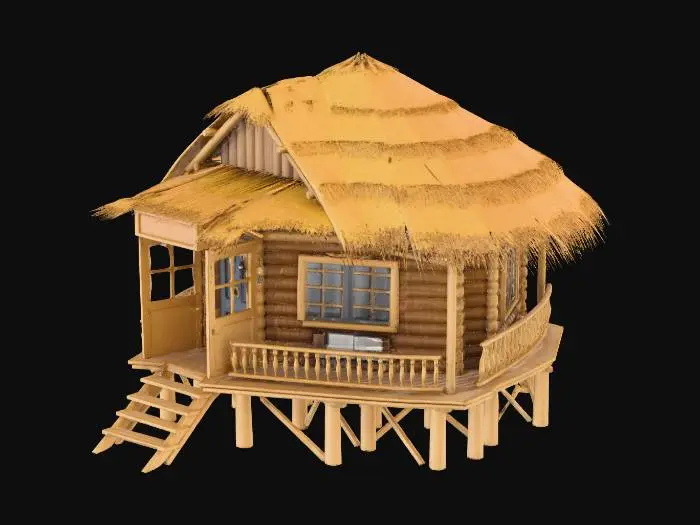 3D model for realistic Old bahay kubo