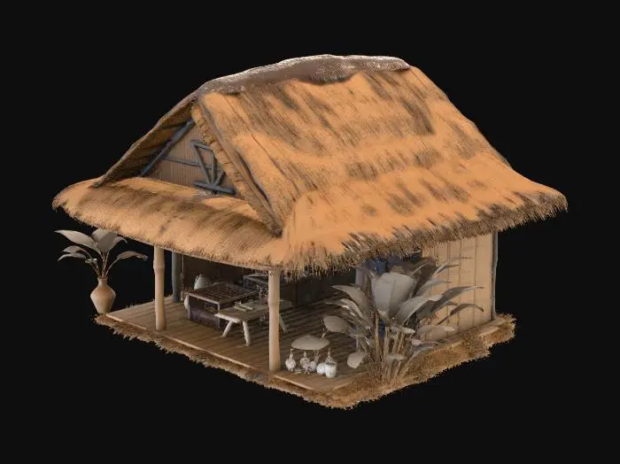3D model for realistic Old bahay kubo