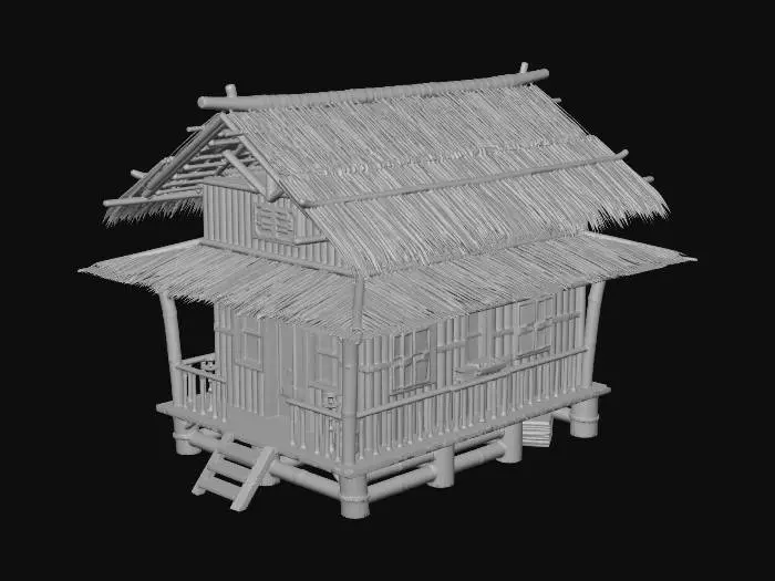 3D model for realistic Old bahay kubo