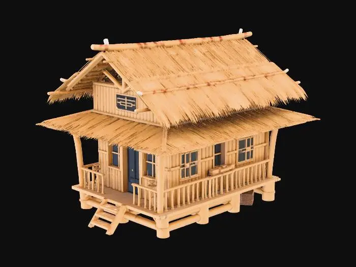 3D model for realistic Old bahay kubo