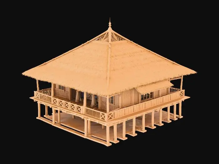 3D model for Realistic Old Filipino Bahay kubo Big
