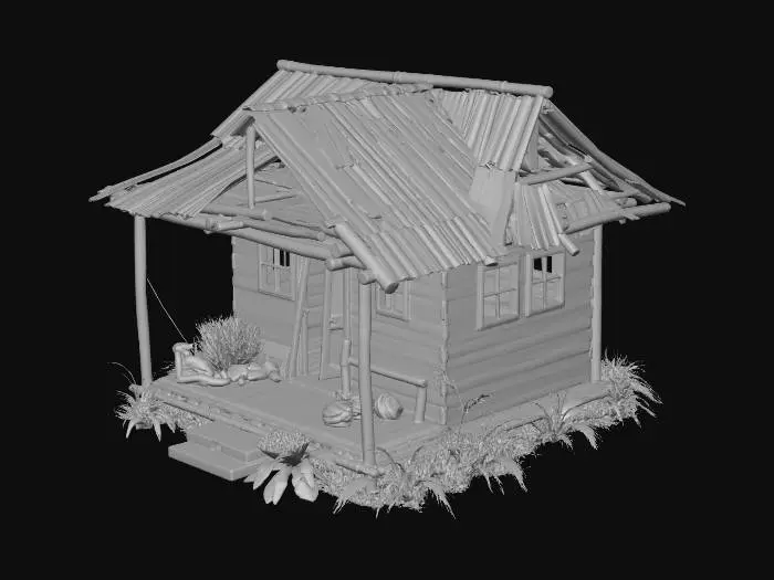 3D model for Realistic Old Filipino Bahay kubo that is not looking good
