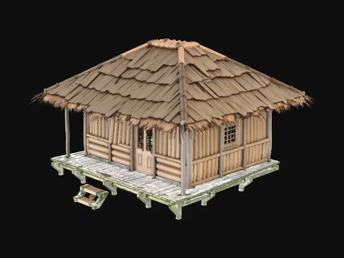 3D model for Realistic Old Filipino Bahay kubo that is not looking good