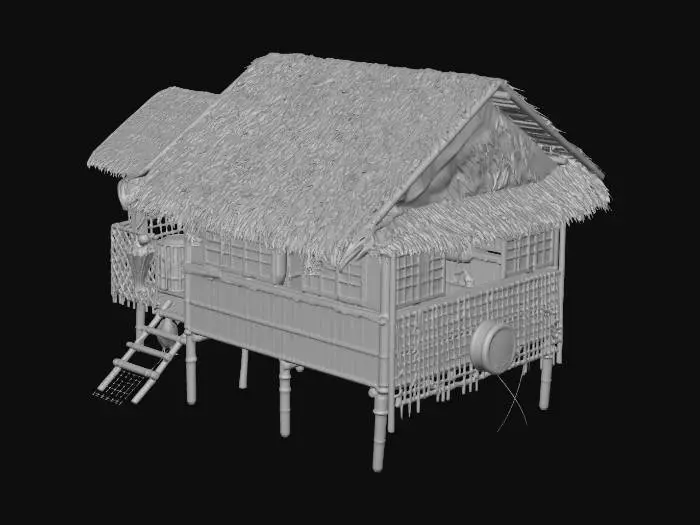 3D model for Thatched Bamboo House
