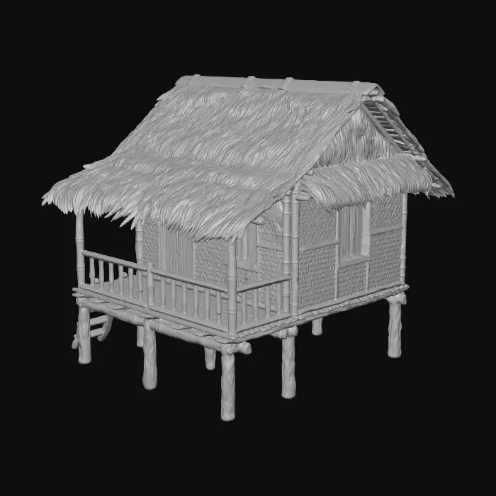 3D model for Tropical Bamboo Hut