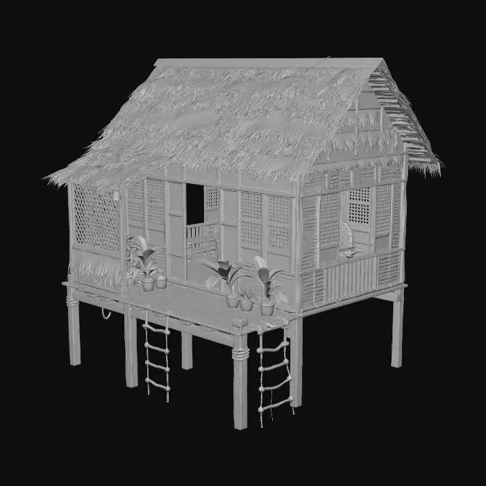 3D model for Rustic Nipa Hut