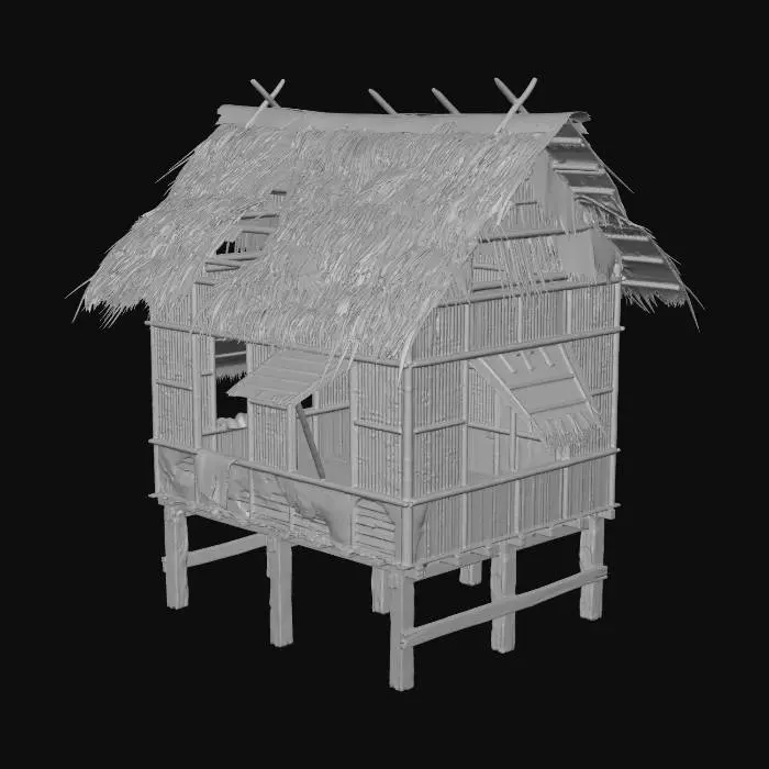 3D model for Rustic Bamboo Hut