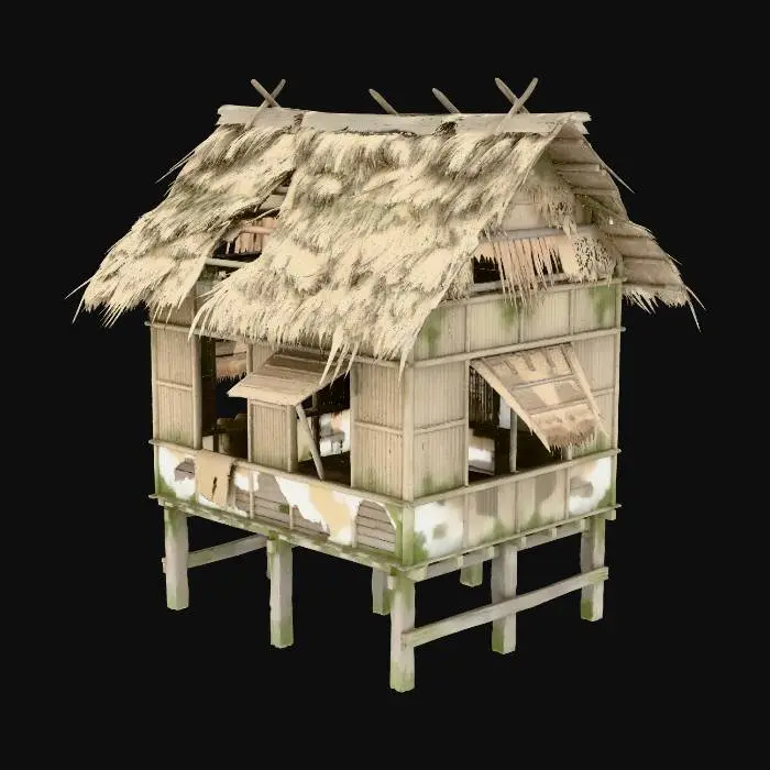 3D model for Rustic Bamboo Hut