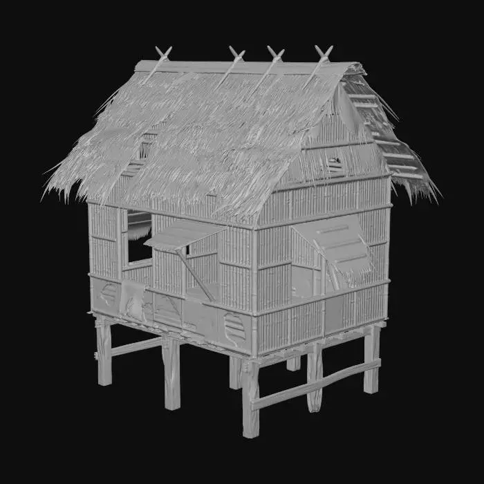 3D model for Rustic Bamboo Hut