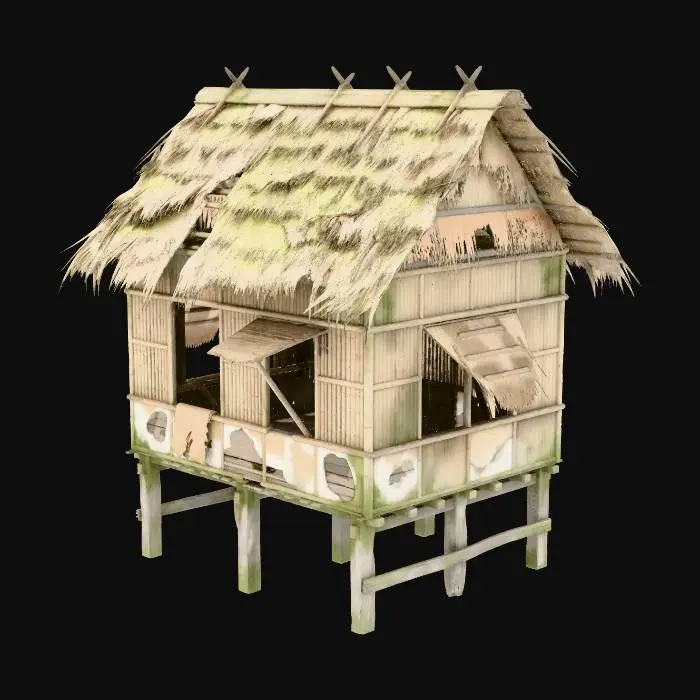 3D model for Rustic Bamboo Hut