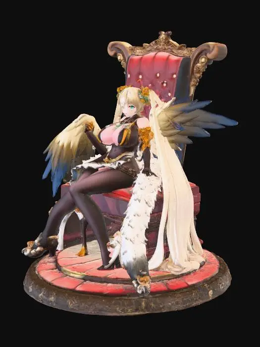 3D model for angel in throne