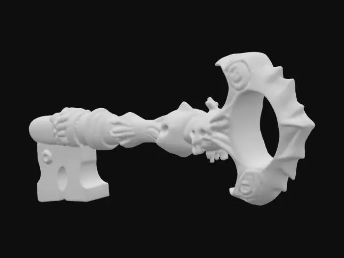 3D model for 
A large gothic skeleton key with skull engravings, twisted handle, and barbed teeth. Horror style, designed as a hanging ornament or prop. Solid STL model, smooth printable geometry.
