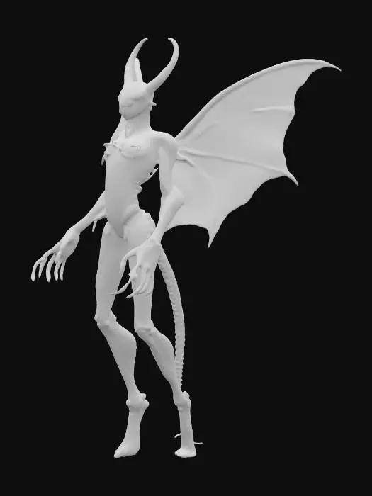 3D model for 🐉 Hybrid Creature Prompt: “Graveborn Wyrmcaller”

“Full-body hybrid creature combining elements of a blind cave salamander, plague moth, and armored centipede. Features: translucent, pale skin with glowing veins, segmented exoskeletal limbs tipped with clawed digits, and oversized plague-moth wings with tattered edges and branded sigils. Head: eyeless, elongated with mandibles and bone frills. Tail: centipede-like, coiled and barbed. Style: mystical emo aesthetic, cinematic lighting, eerie bioluminescence, 3D printable topology.”