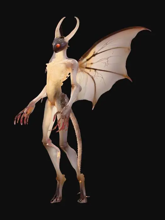 3D model for 🐉 Hybrid Creature Prompt: “Graveborn Wyrmcaller”

“Full-body hybrid creature combining elements of a blind cave salamander, plague moth, and armored centipede. Features: translucent, pale skin with glowing veins, segmented exoskeletal limbs tipped with clawed digits, and oversized plague-moth wings with tattered edges and branded sigils. Head: eyeless, elongated with mandibles and bone frills. Tail: centipede-like, coiled and barbed. Style: mystical emo aesthetic, cinematic lighting, eerie bioluminescence, 3D printable topology.”