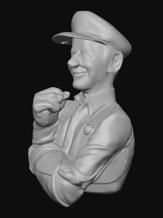 3D model for Ultra-realistic portrait of Joe Biden reimagined as Luigi in a cinematic, lifelike style. He wears a deep-green hat with an “L” emblem, green shirt, and blue denim overalls with polished metal buttons and white gloves. His face resembles Biden’s features with kind eyes, gentle smile, and subtle aging details; a thin mustache adds character. Lighting is bright yet balanced with soft shadows, realistic cloth textures, faint background blur, full-body heroic stance beside a subtle green glow, perfect proportions, 8K photorealistic realism, detailed skin and fabric, no text, cinematic atmosphere.