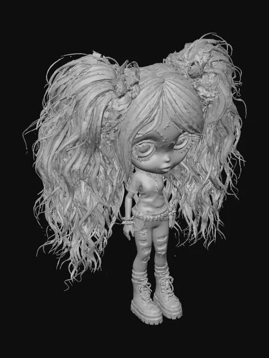 3D model for Dark emo girl